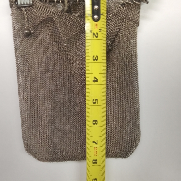 Vintage German Silver Mesh Evening Wristlet Purse draw chain - Picture 6 of 6